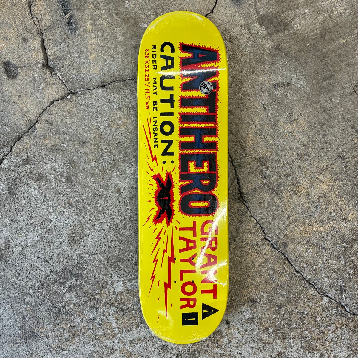 Antihero Grant Caution Deck 8.38