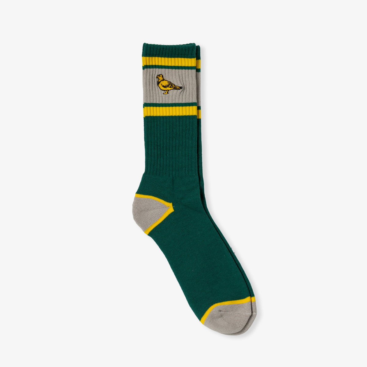 Lil Pigeon EMB Socks (Green/Yellow)
