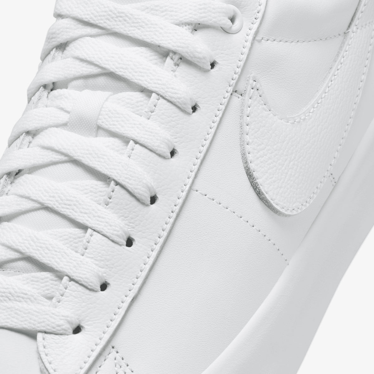 White Leather Blazer Low Skate Shoe by Nike SB