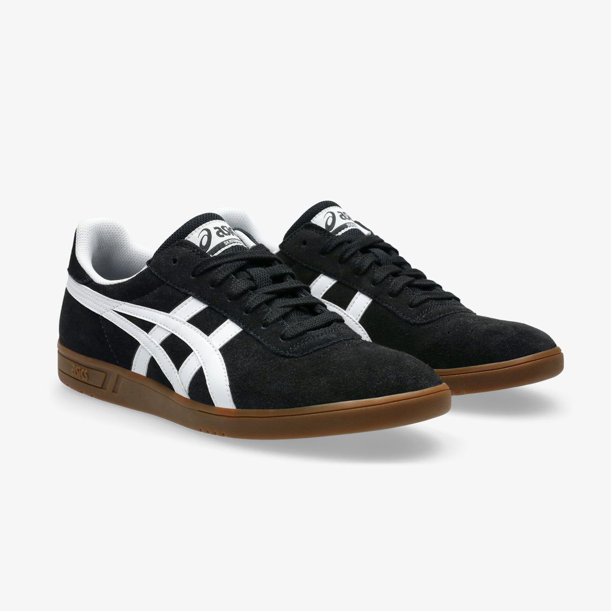asics gel-vikka skateboard shoes black gum front view
