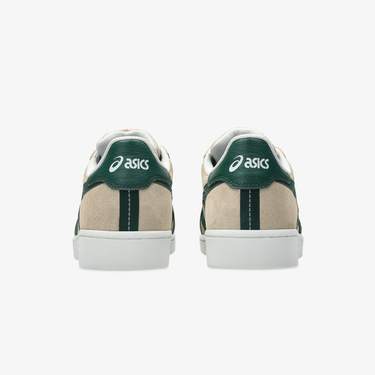 asics japan skateboard shoes tan green back view