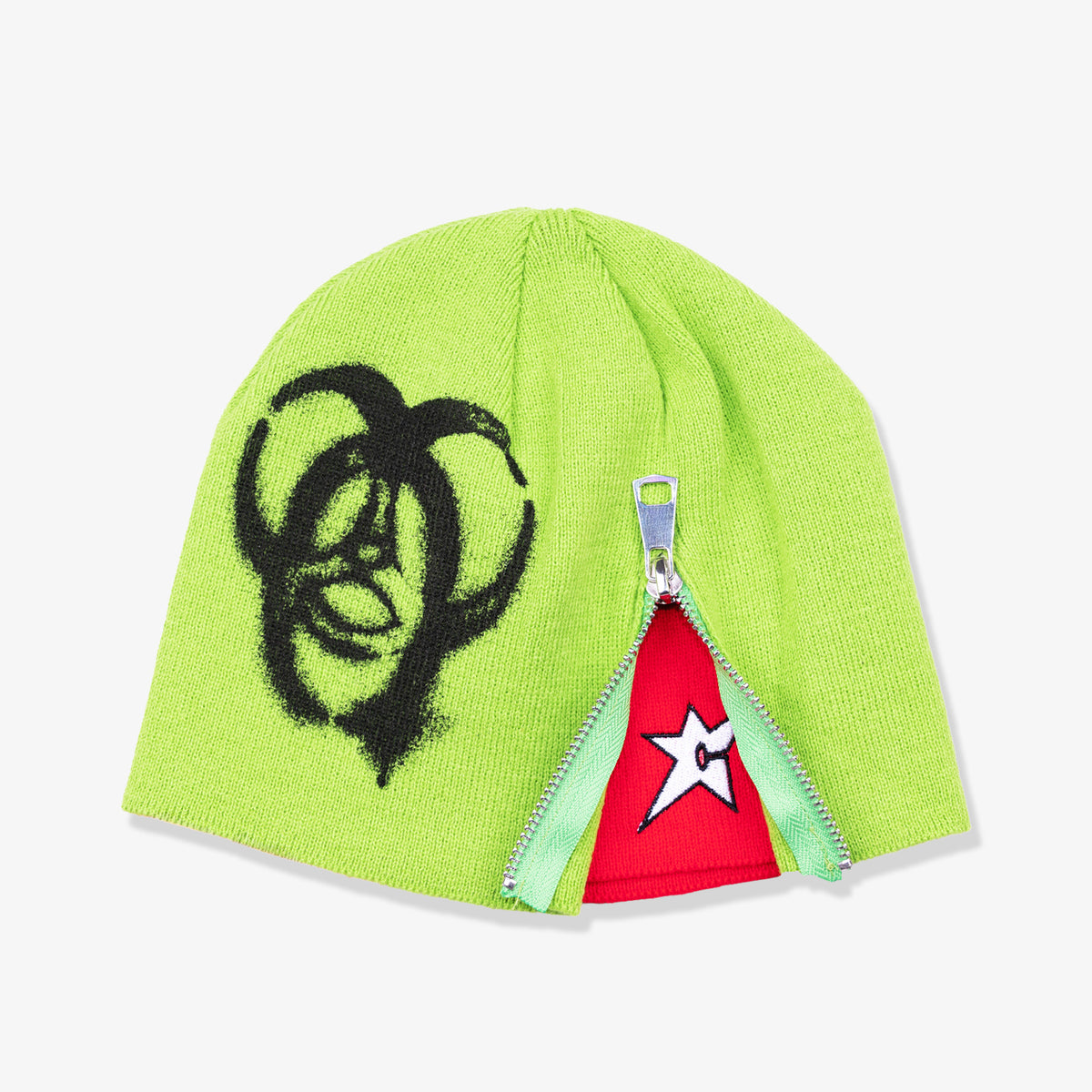 Carpet Biohazard Zip Beanie (Green)