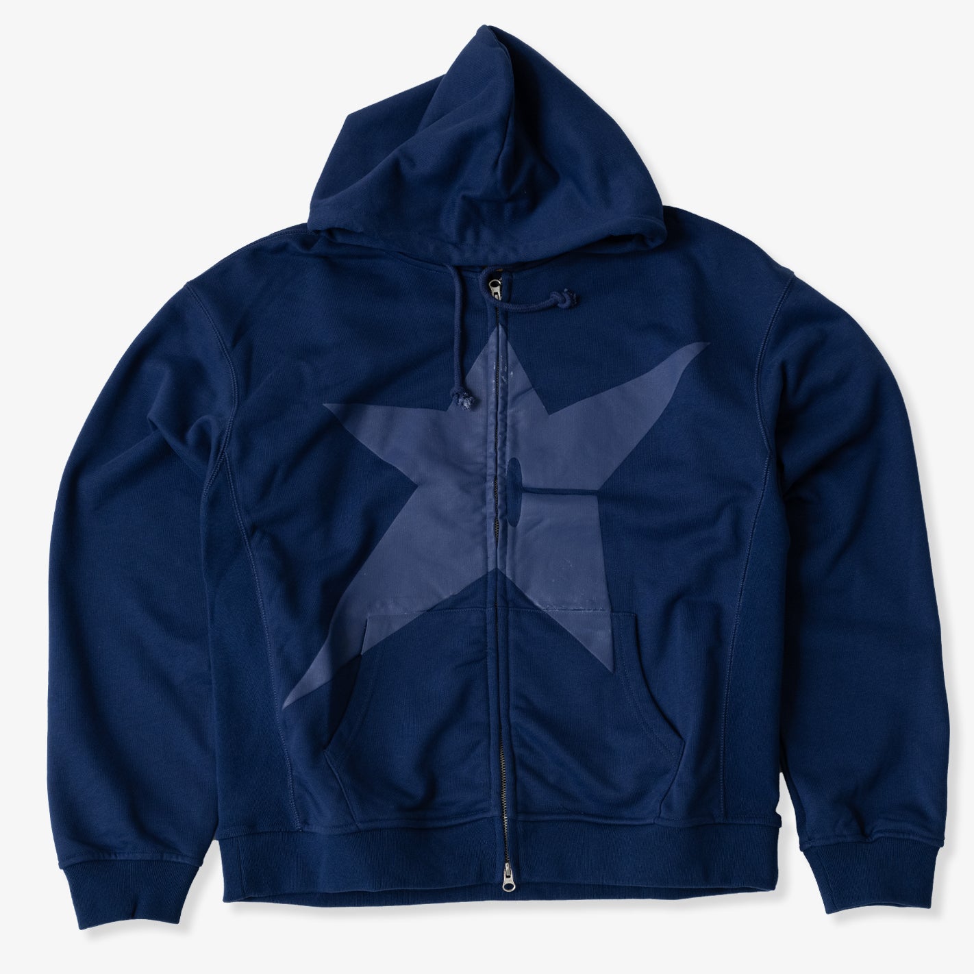  - Puff Print Zip Hoodie (Navy Blue)