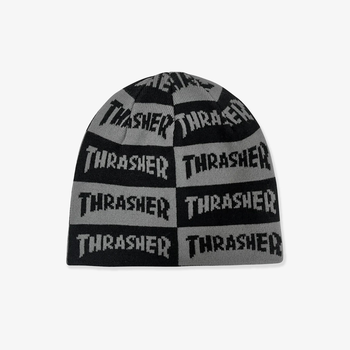 Mag Checkered Skully Beanie (Black/Grey)