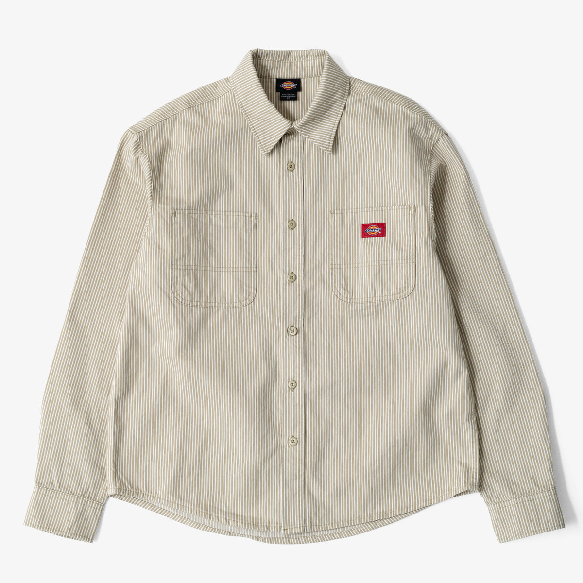 Long Sleeve Button Up (Khaki Stripe)