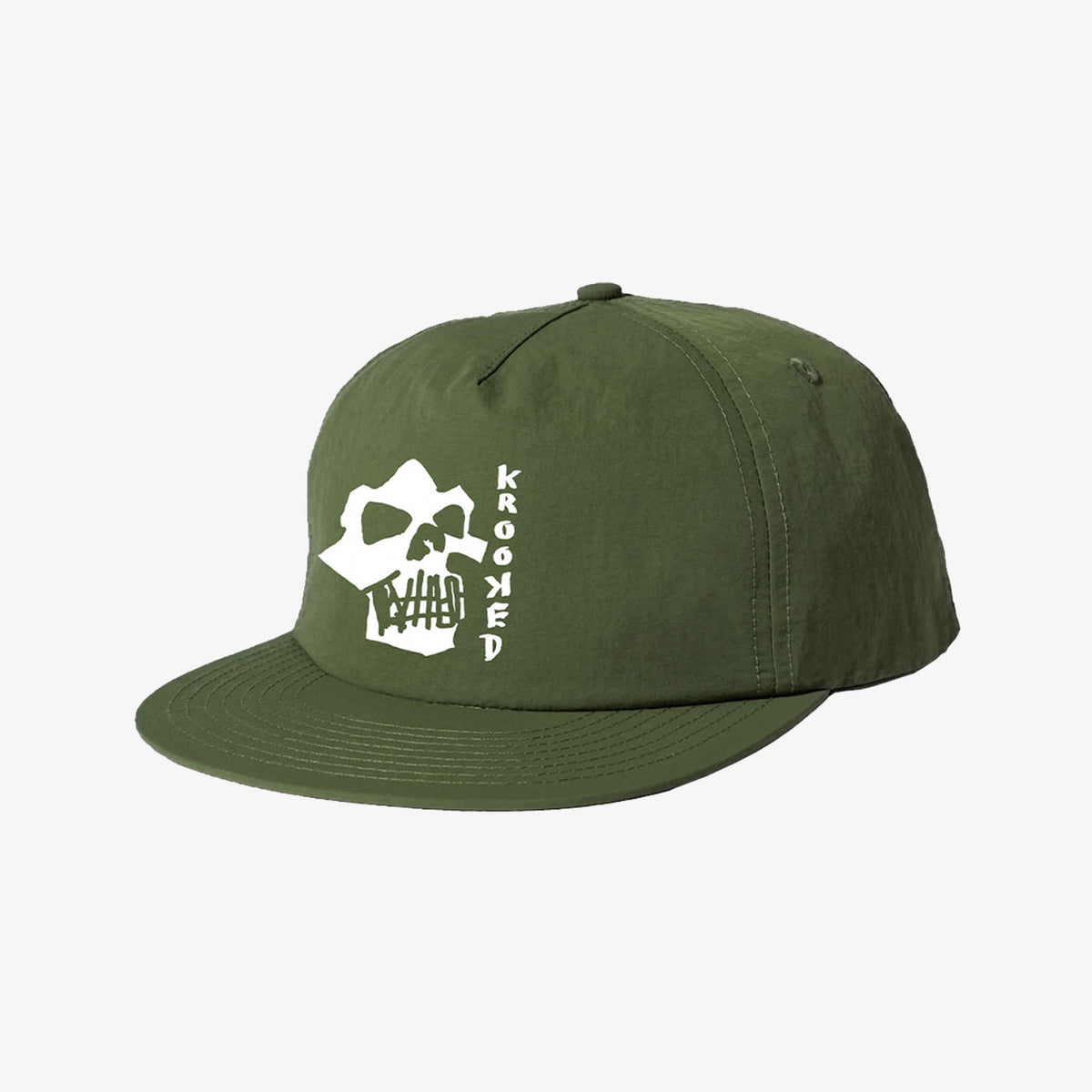 Krooked Skulls Snapback (Olive)
