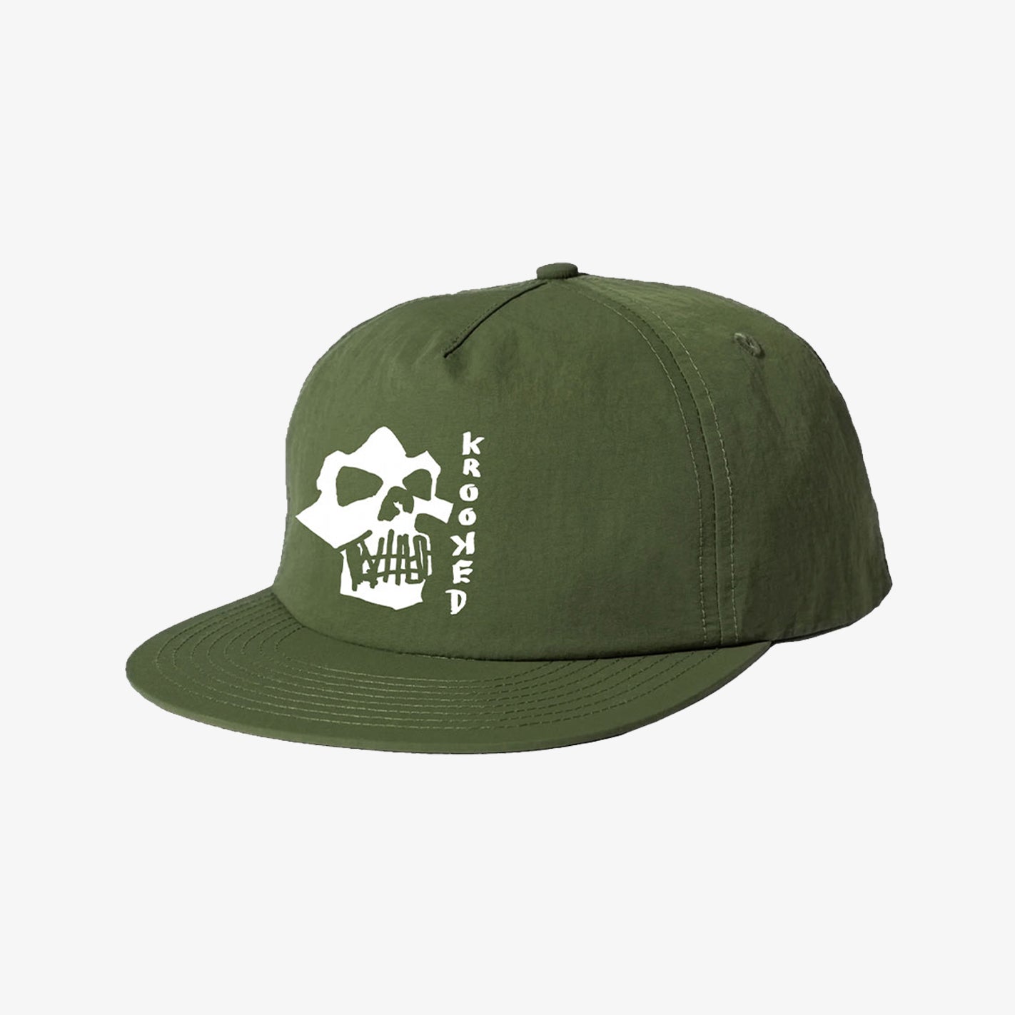Krooked Skulls Snapback (Olive)
