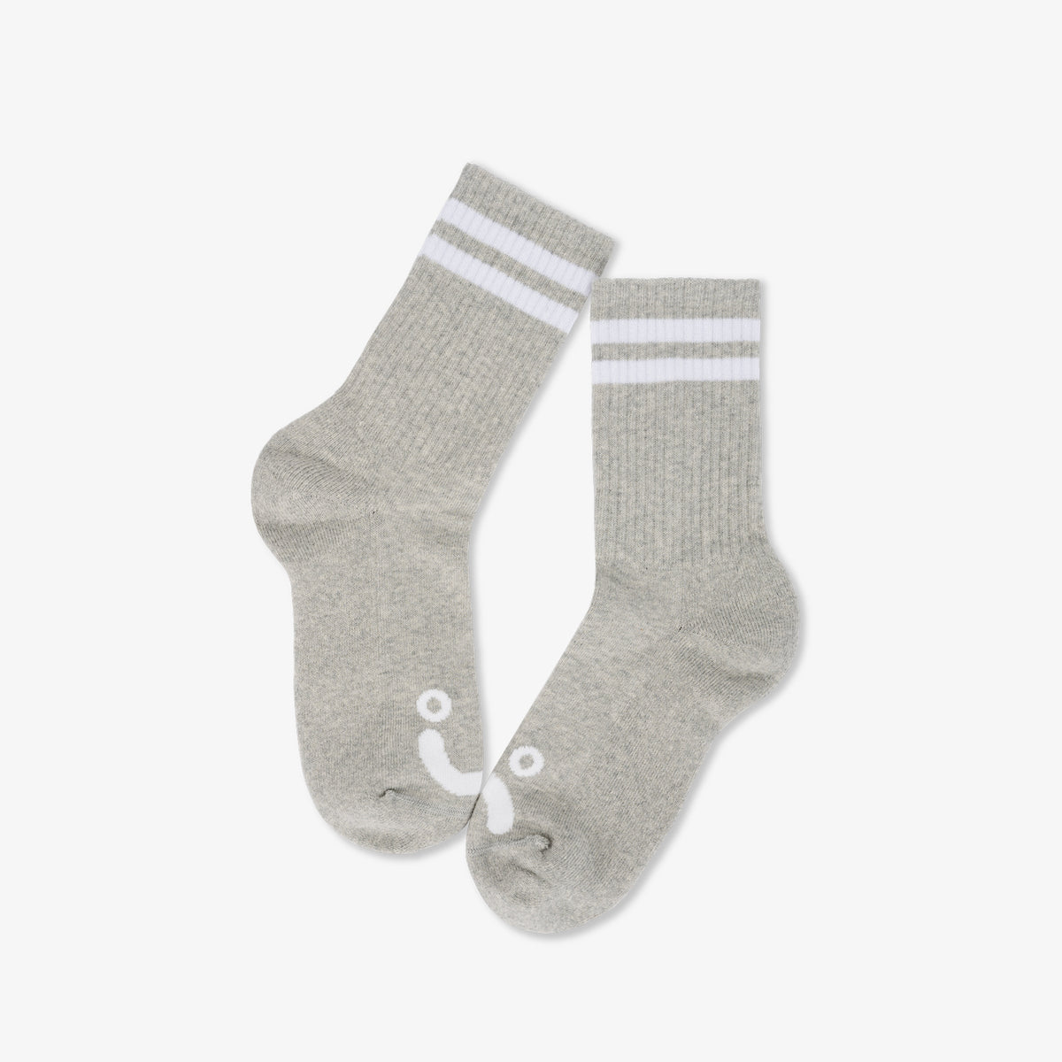 Rib Socks Happy Sad (Grey)