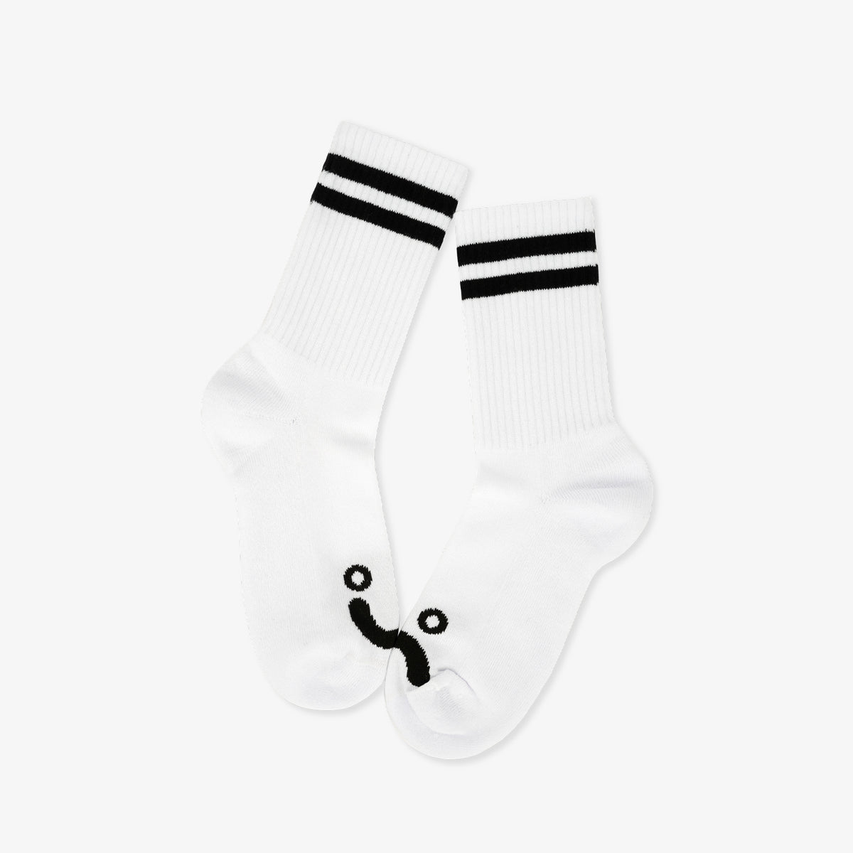 Rib Socks Happy Sad (White)