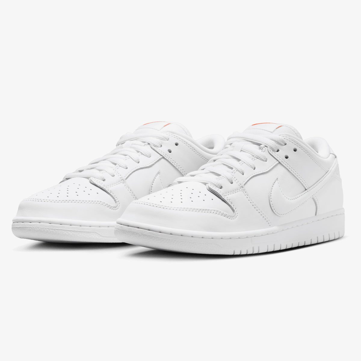 White Leather Dunk Low Skate Shoe by Nike SB