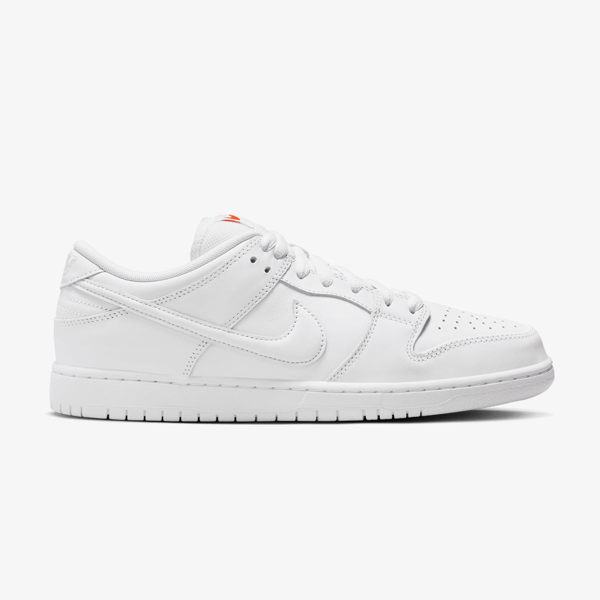 White Leather Dunk Low Skate Shoe by Nike SB