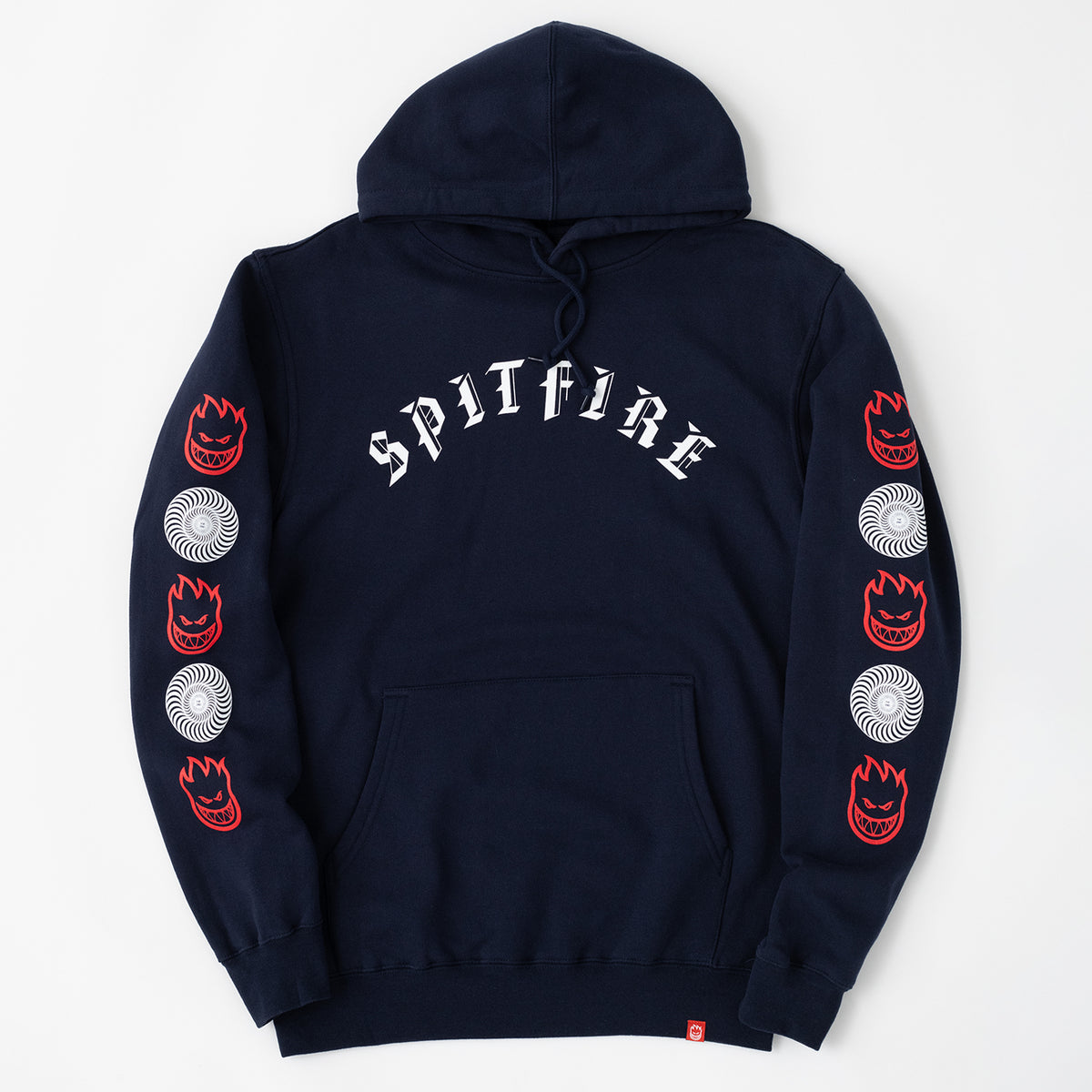 Old English Hoodie (Navy/Red)