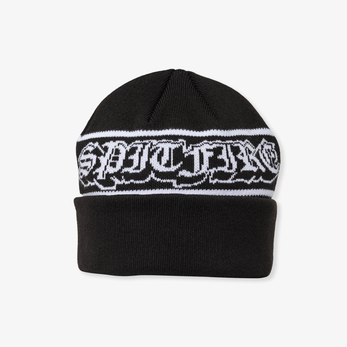 Old E Drop Cuff Beanie (Black/White)