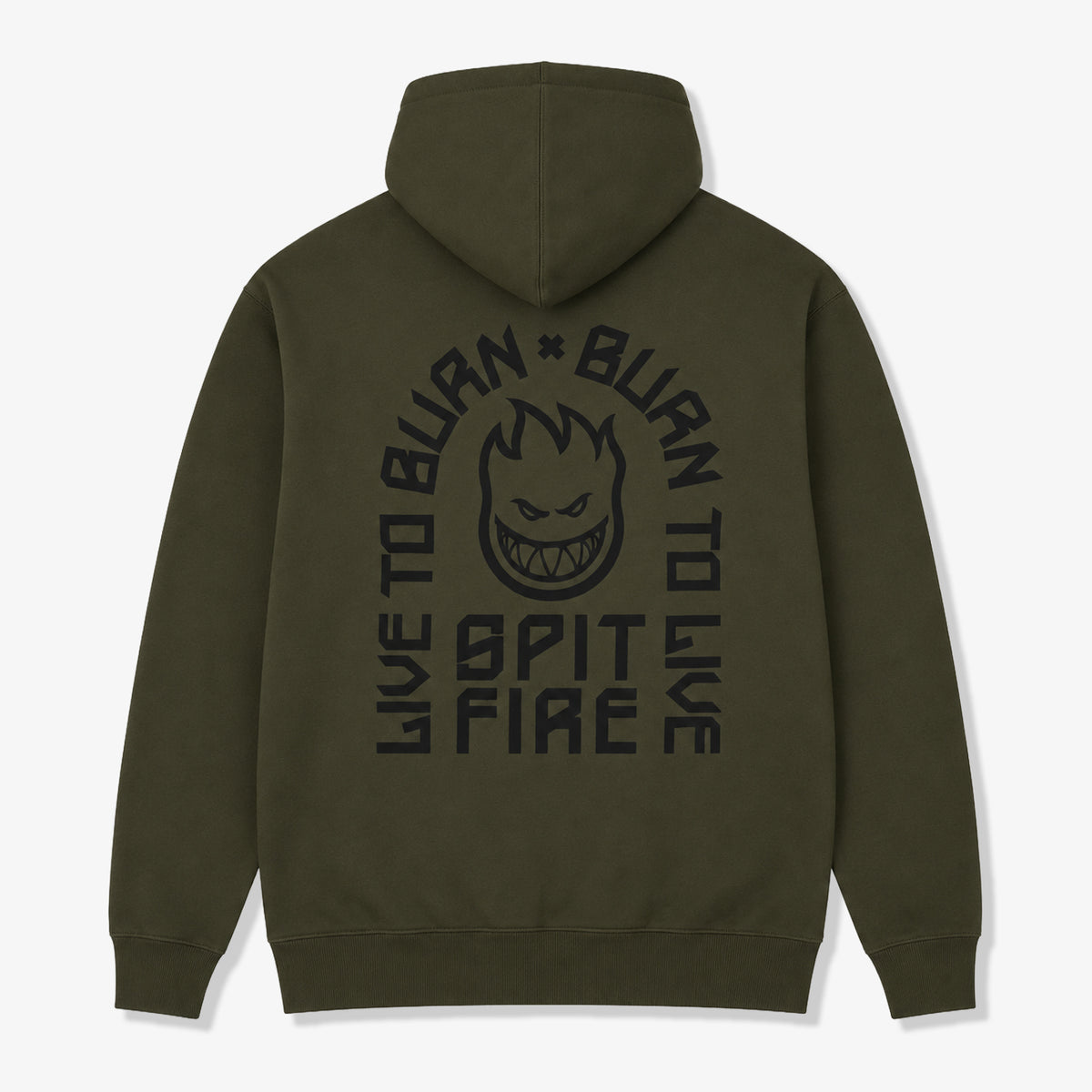 Spitfire Live To Burn Embroidered Zip Up (Olive)