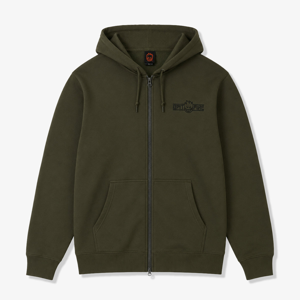 Spitfire Live To Burn Embroidered Zip Up (Olive)