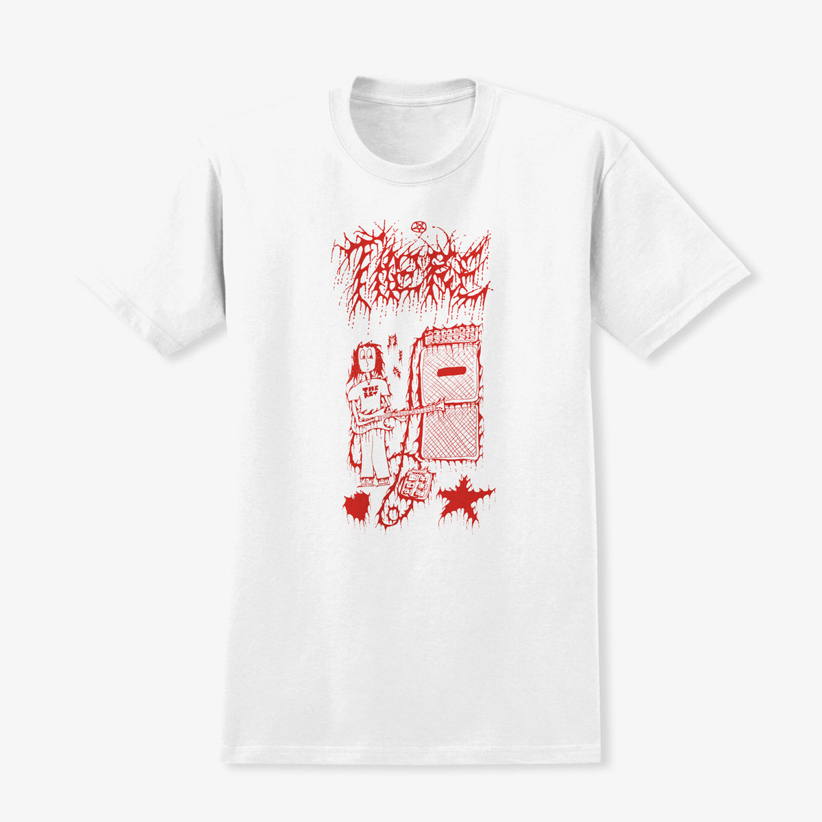 Loud Stacked Tee (White/Red)