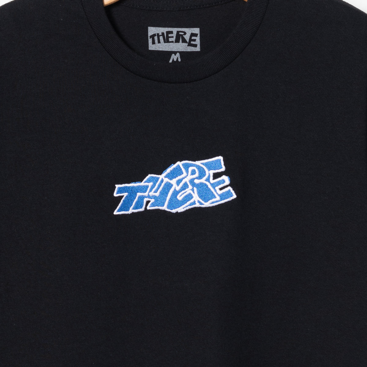 THERE Blocky Embroidered Tee(Black/Blue)