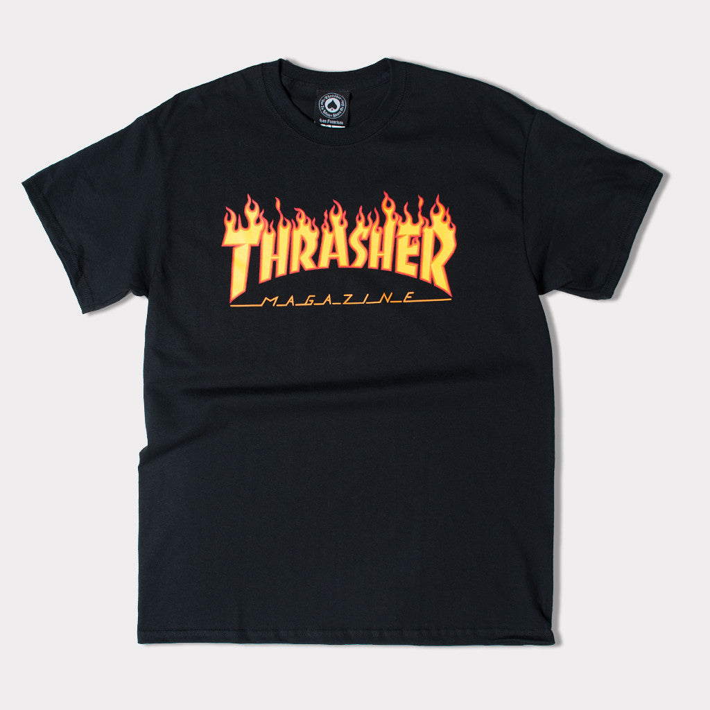 Thrasher Flame Logo Tee (Black)