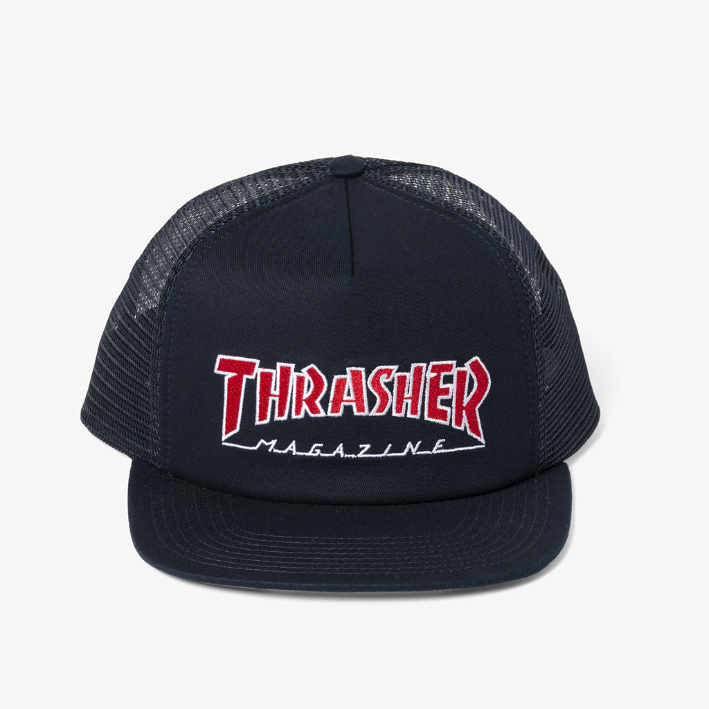 Outlined Mesh Snapback (Navy)