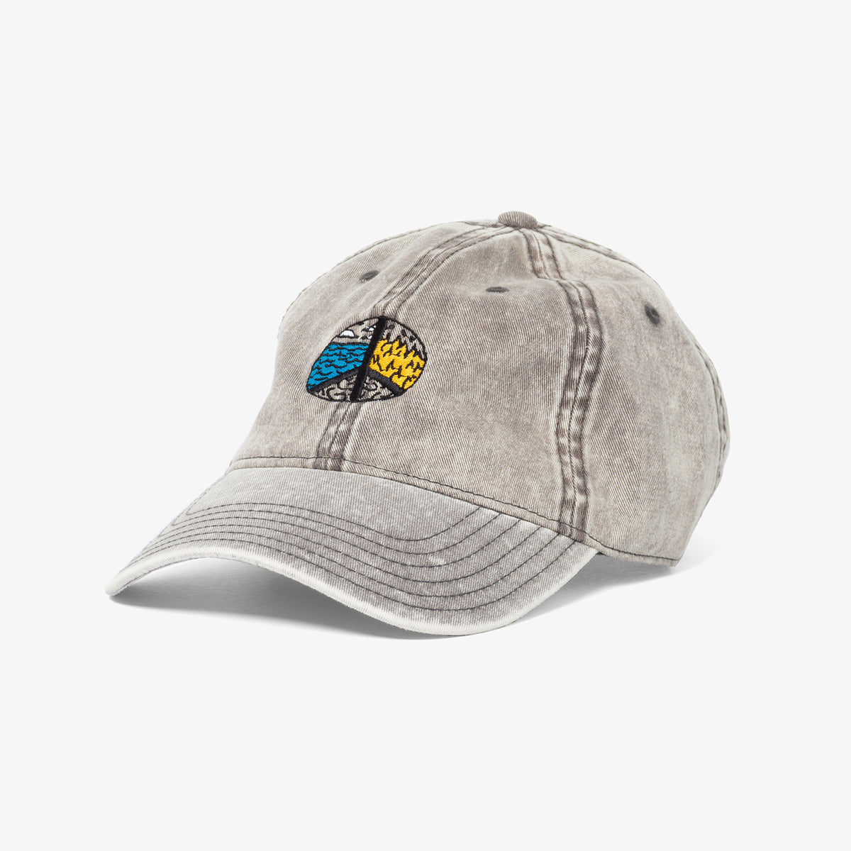 Peaceful Embroidered Hat (grey)